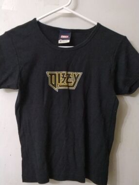 Rare Vintage Obey Women's Black Dizzy Logo Babydoll Tee